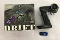 Blue and green Turbo Racing C64 remote control drift cars with handle-style remote controllers