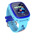 DF25 blue children's waterproof smart watch with touch screen on silicone wristband