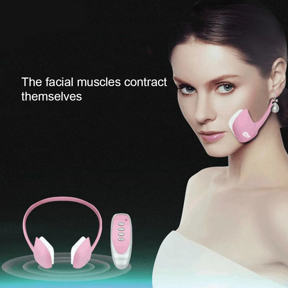 Micro current facial facelift device in Black and Pink, with compact size, for skin tightening and lifting massage