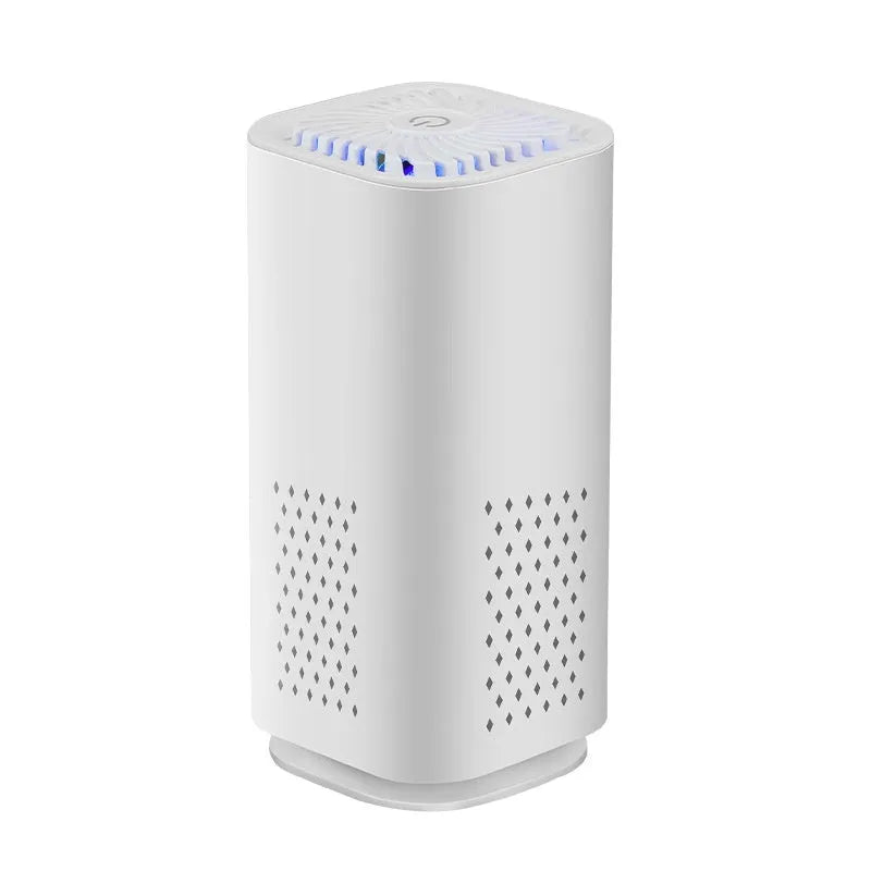 Mini USB air purifier in black or white for cars and small rooms