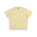 Retro alphabet embroidered loose waffle short-sleeved t-shirt in polyester fibre fabric