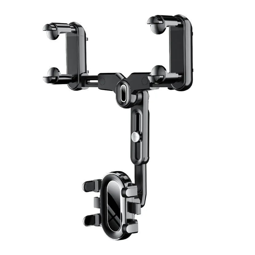Black ABS automobile rear view mirror bracket with folding rod mechanism