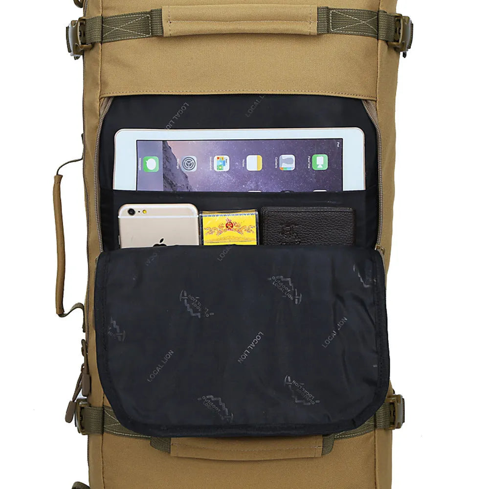 50-litre multi-function travel bag in black showing backpack and shoulder bag carrying options