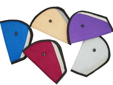 Child car seat belt adjuster in Oxford fabric, triangular, approx. 22 x 15cm, 27g, for kids over 4 years or 15kg