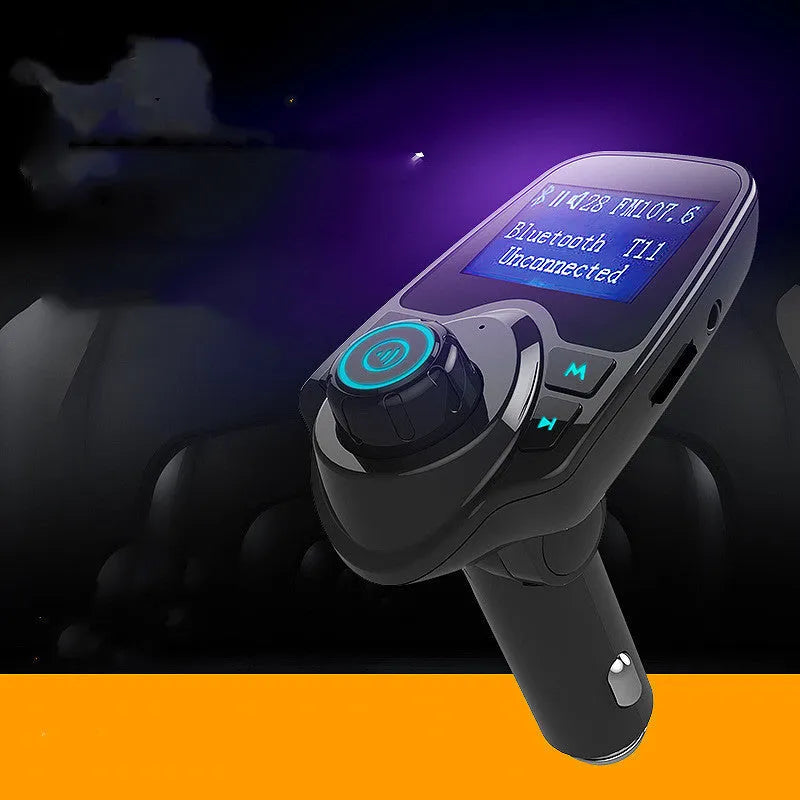 Black G7 Bluetooth car FM transmitter hands-free device with USB port and TF card slot