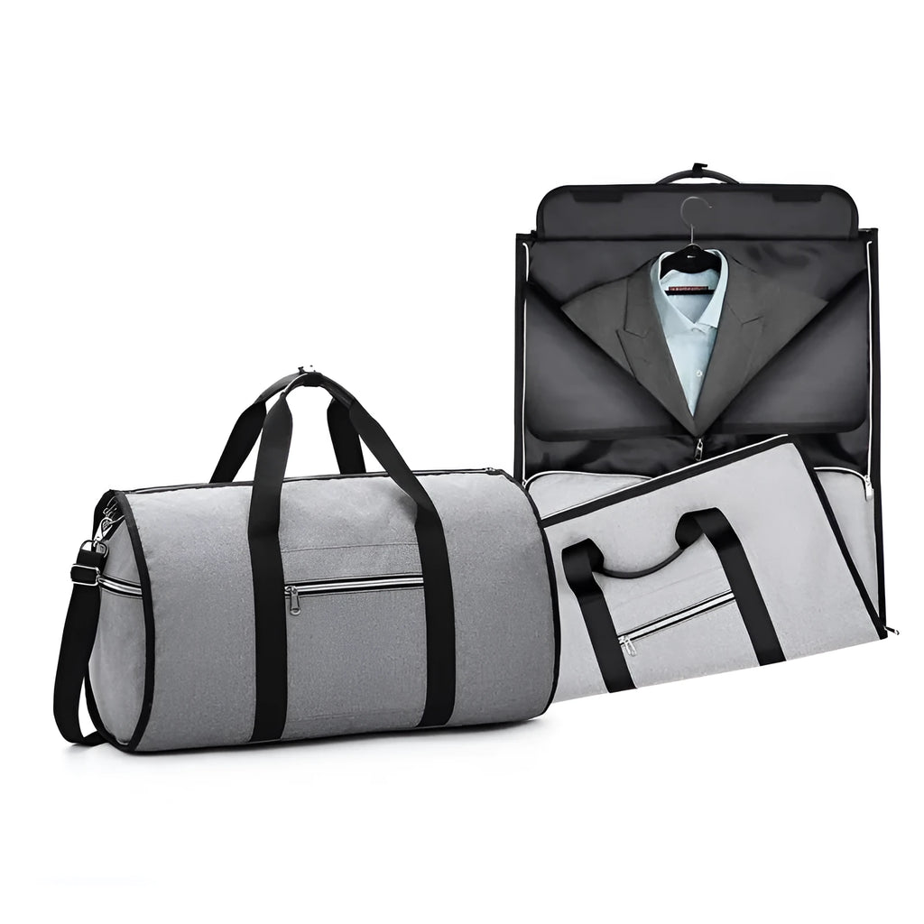 Medium cylinder travel bag in waterproof Oxford cloth, shown in black, with a zipper opening.