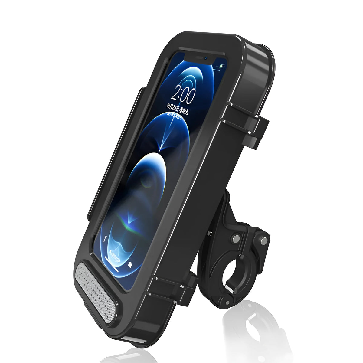 Bicycle motorcycle mobile phone holder with ABS PC silicone rearview mirror mount attachment