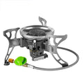 BRS-15 silver windproof camping gas stove, stainless steel and copper alloy, 186x86mm expanded, 313g