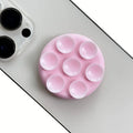 Universal detachable foldable mobile phone airbag bracket silicone suction cup stand 46mm diameter in pink