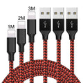 Braided Micro USB fast charging cable for Android phones in black, showing length options.