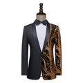 Men's slim fit sequins jacket in black bonded lining for banquet events