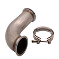 Stainless steel V-clamp downpipe for plumbing on general models.