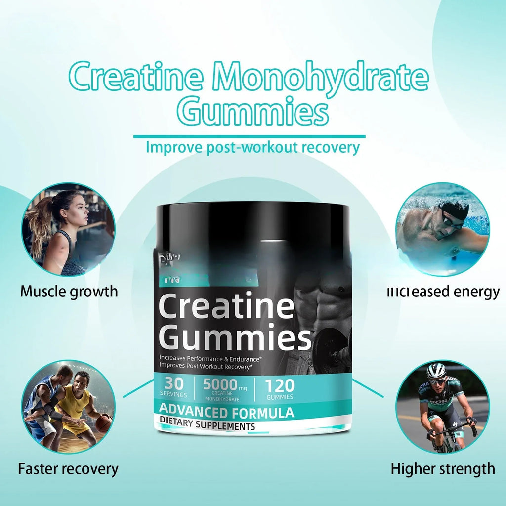 Bottle of Water Creatine Jelly 120 Tablets sports supplement for men and women