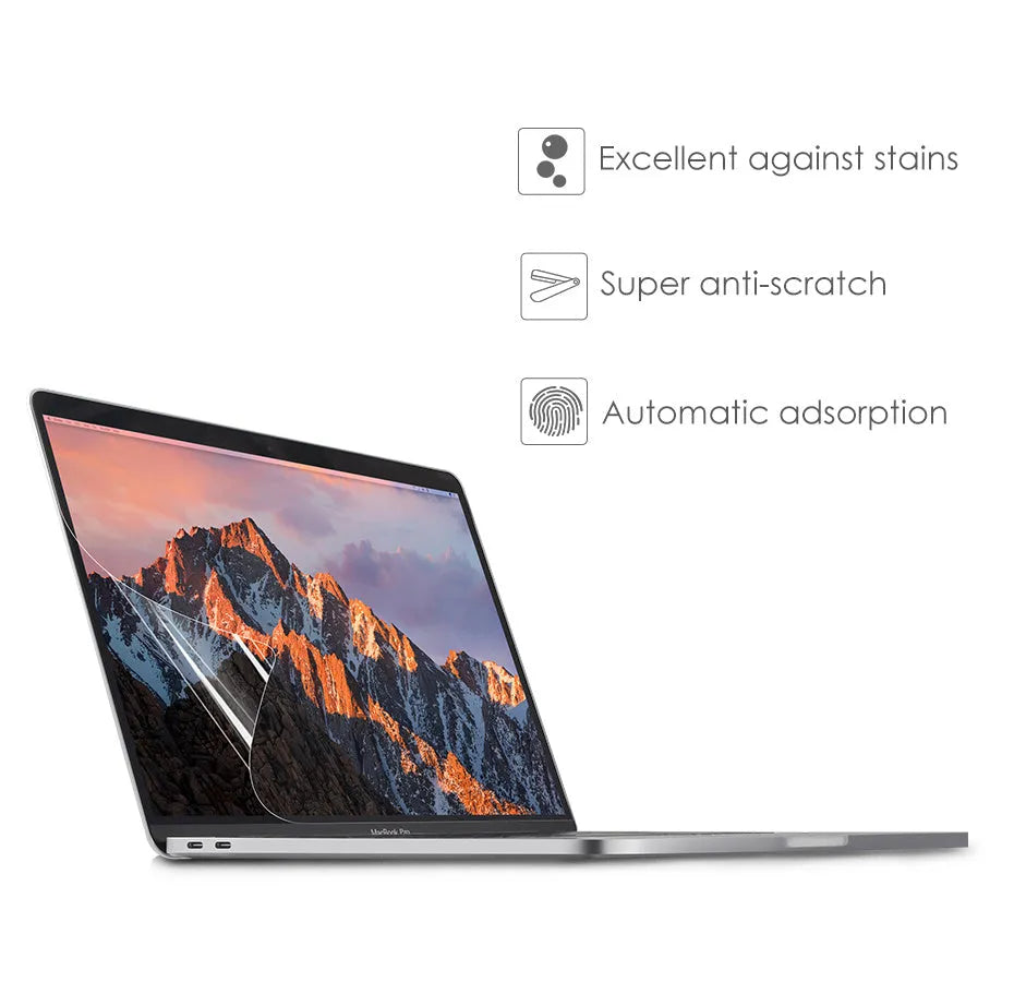 Matte screen protector film for 13-inch MacBook Pro laptop with anti-glare and scratch-resistant coating.