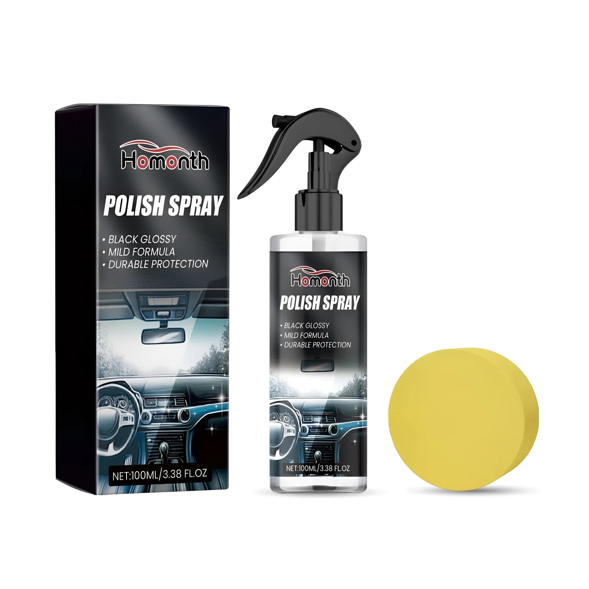Car interior refurbishment cleaner kit with 100ml bottle and sponge applicator for fabric upholstery
