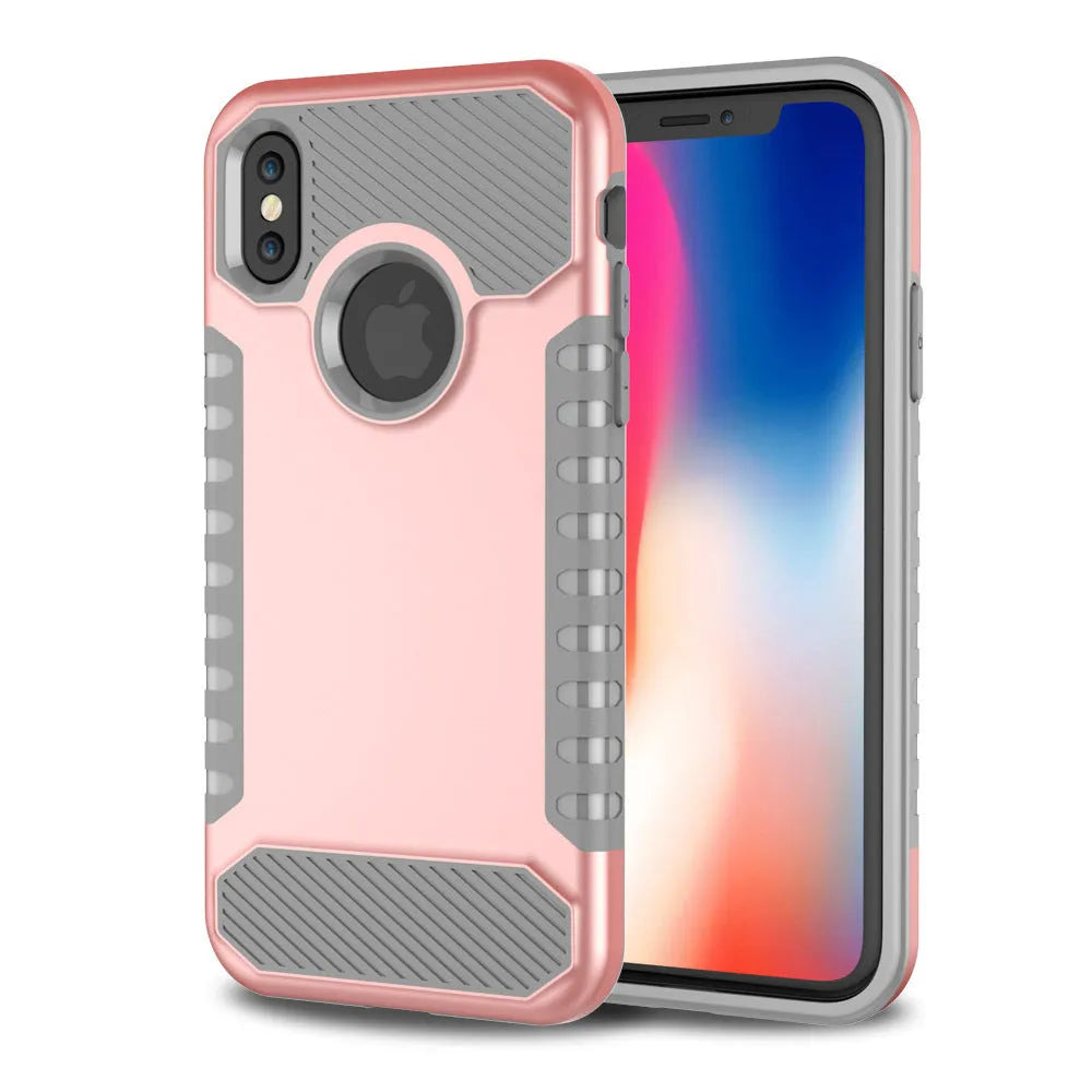 Double anti fall mobile phone protection shell in black compatible with Apple iPhone
