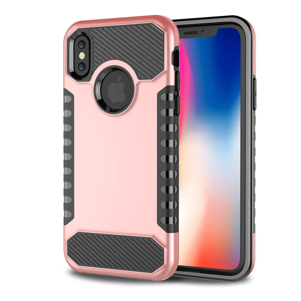 Double anti fall mobile phone protection shell in black compatible with Apple iPhone