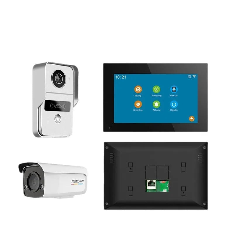 10-inch wireless video intercom doorbell system with 1080P camera and real-time monitoring display