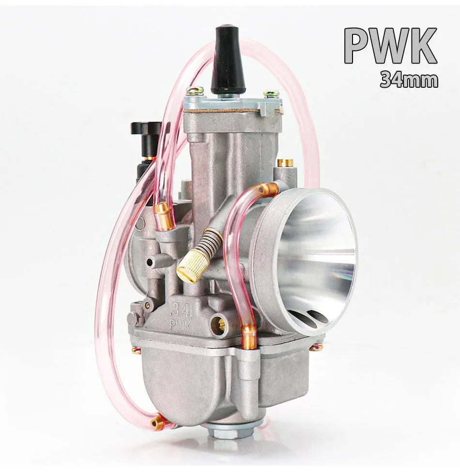 PWK sandblasting motorcycle carburetor kit with seven size options from 21mm to 34mm bore.