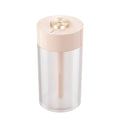Ice white USB car air humidifier with columnar shape and single fog outlet on a car dashboard