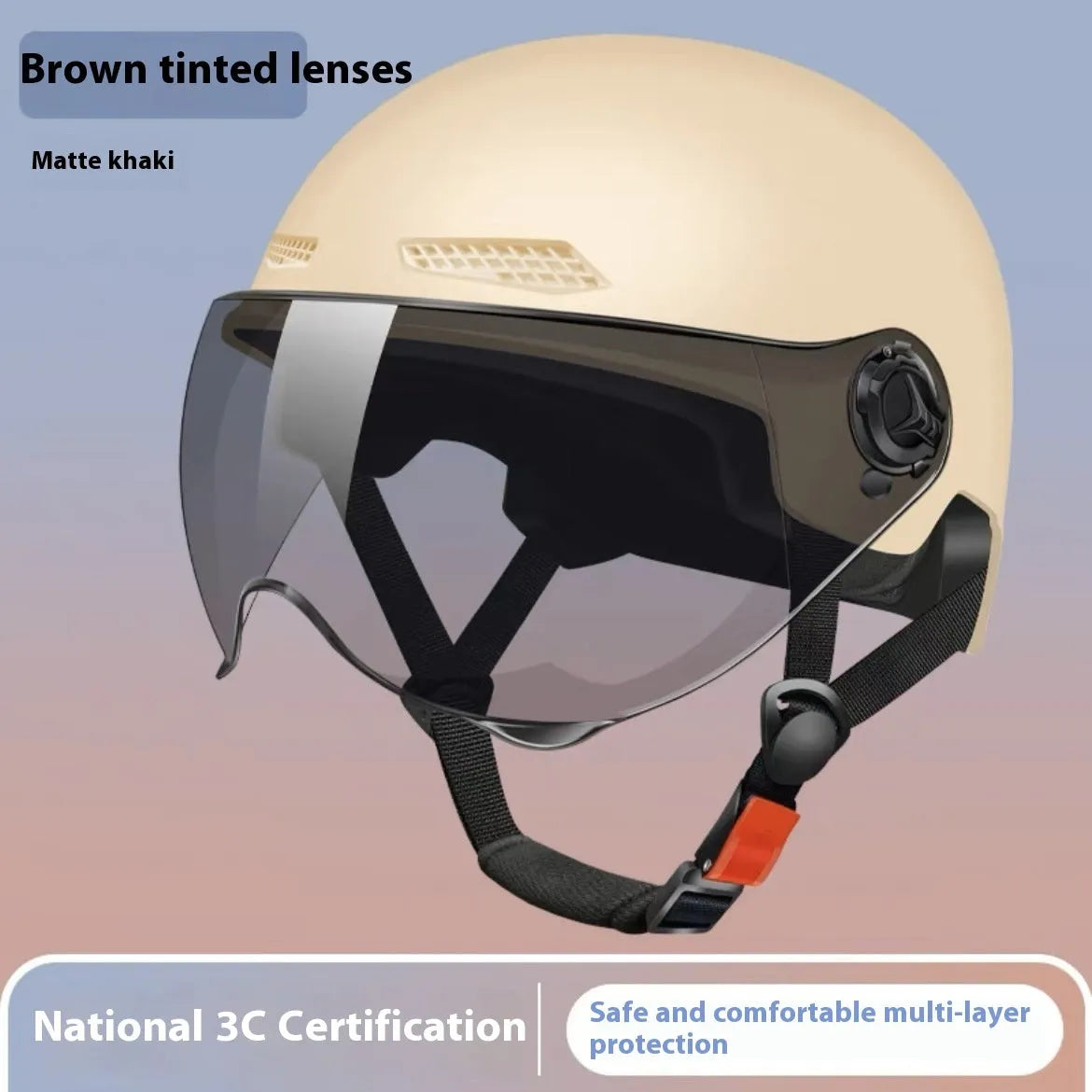 3C certified full-face electric motorcycle helmet with sun visor in light pink colour