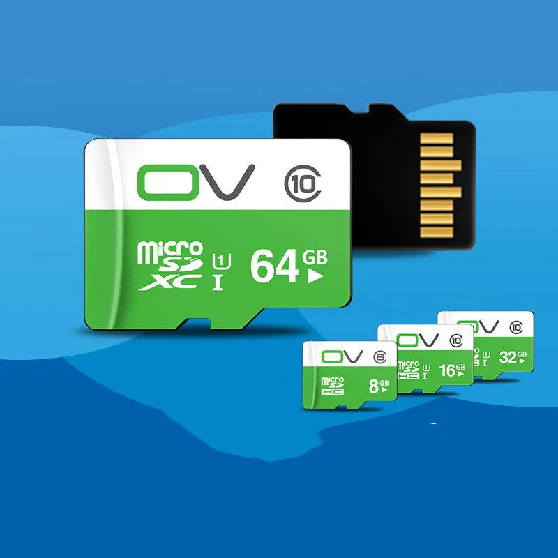 High-speed Class 10 memory card with 10 MB/s transfer rate in 8GB to 64GB capacities