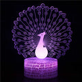 Acrylic 3D USB table lamp with touch control showing colourful illumination and crack base design options