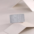 Starry River wedding ring set with moissanite stones in platinum-plated S925 silver, gift box, and GRA certificate