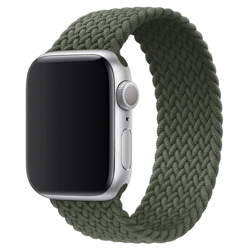 Elastic braided nylon watch strap in rainbow colours for Apple Watch 38mm to 45mm