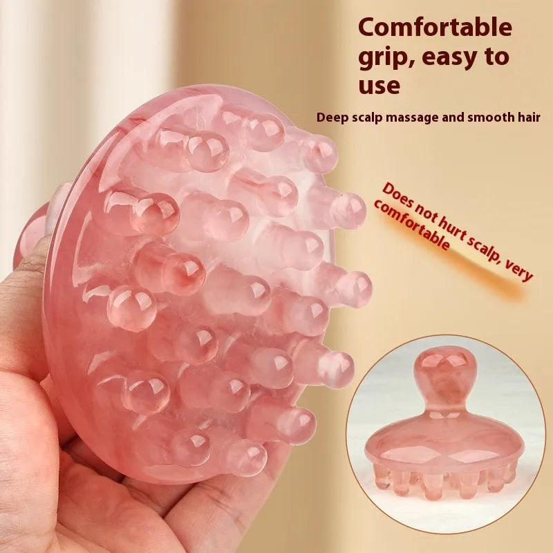 Brown and yellow 21-tooth disc massage comb for head meridian pressure point massage