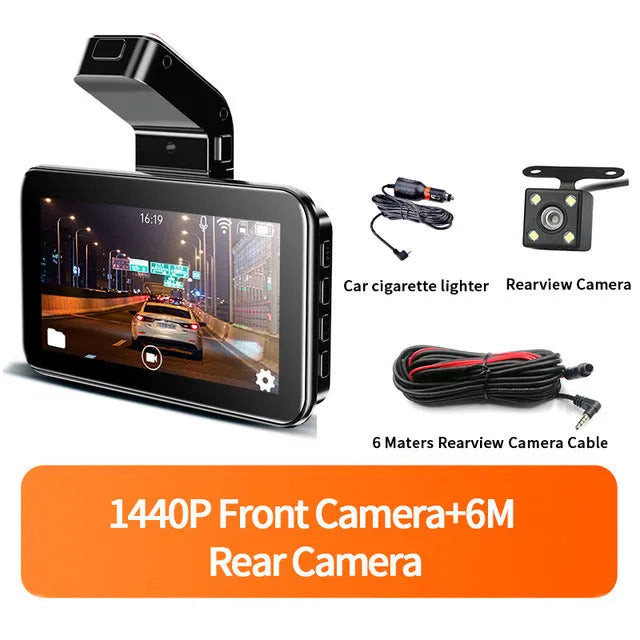3-inch HD car DVR dashboard camera with dual lens for front and back vehicle recording