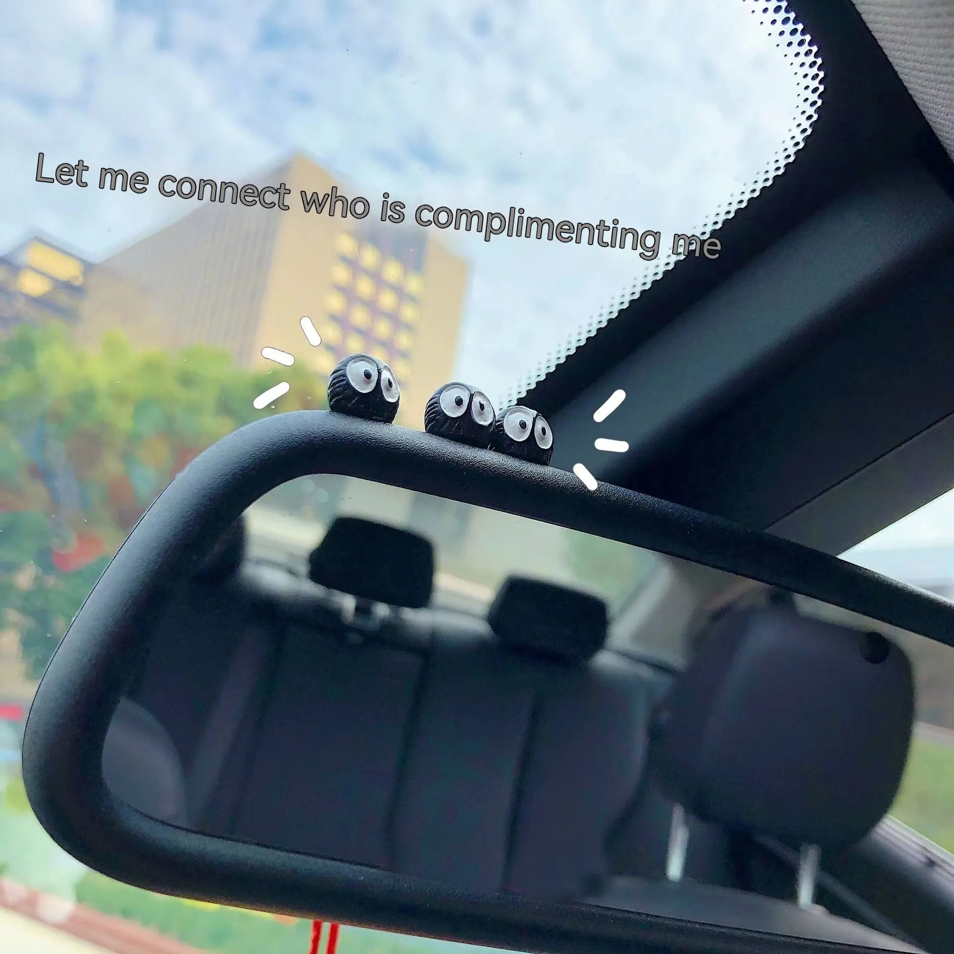 Black resin coal briquette car dashboard ornament with traceless mounting tape