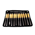 12-piece high carbon steel wood carving chisel set for root carving, 200mm length