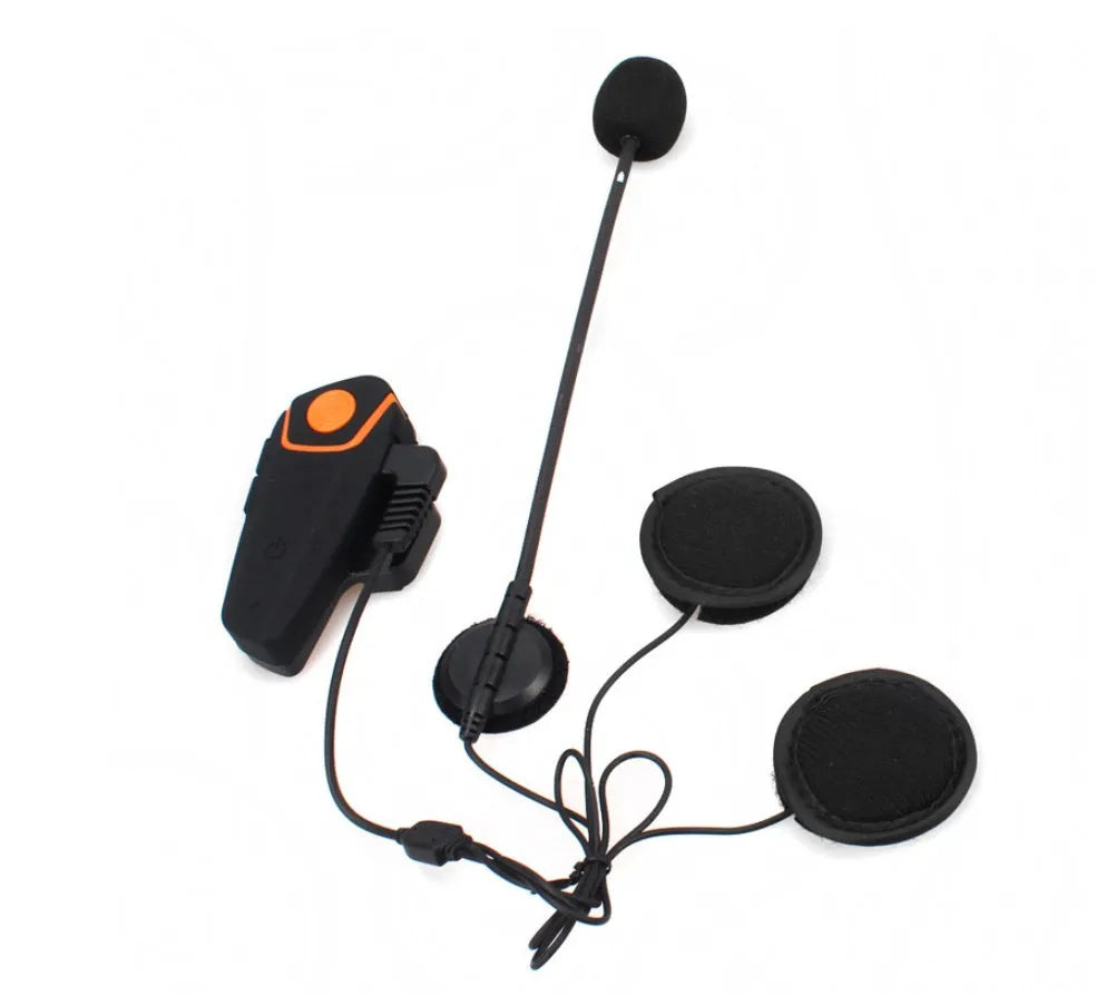 BT-S2 black Bluetooth motorcycle helmet intercom headset with button panel and 1000-metre range