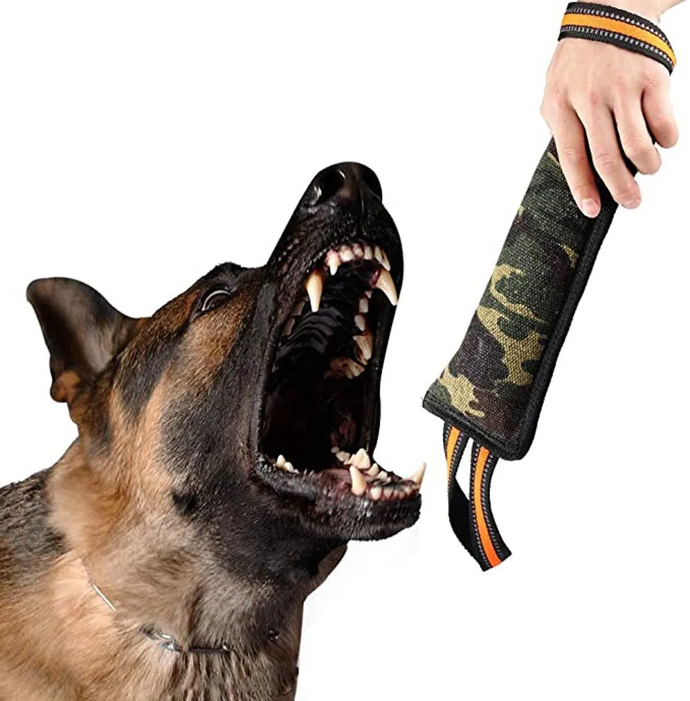 55cm long jute dog bite stick with yellow reflective edges for training