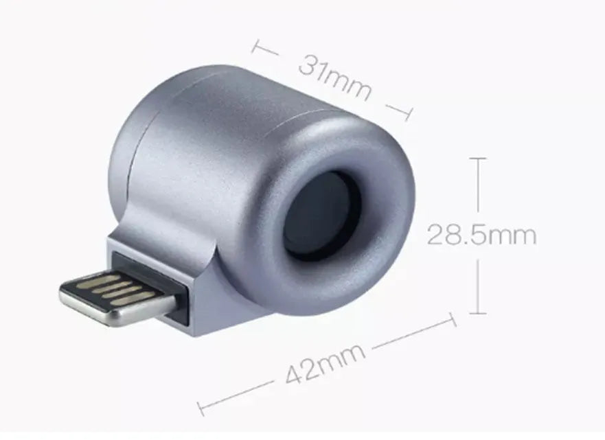 USB mini diffuser car air purifier in grey, peacock blue, military green, orange and lemon, solid fragrance portable design