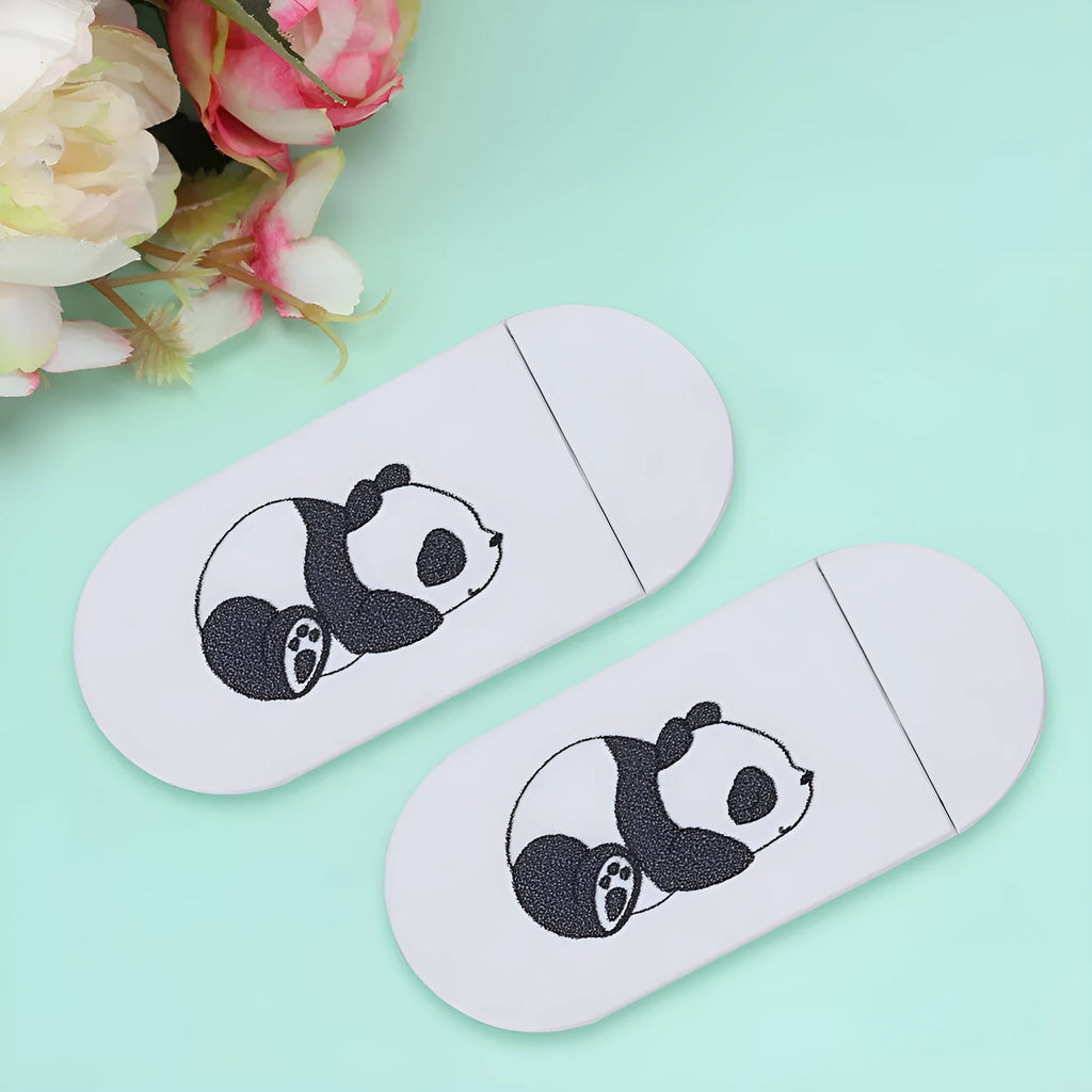 Three white plastic webcam covers with slider, each 3x1.5x0.1cm, for laptop tablet smartphone camera privacy