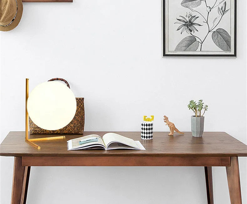 Creative glass shade LED table lamp with three-tone light colour in three different size options
