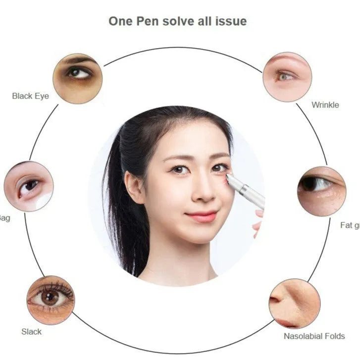 White eye bag removing massage instrument with colour light function for home facial massage