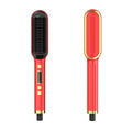 Dual-purpose hair straightener curler in black with ABS heater band and plug cord