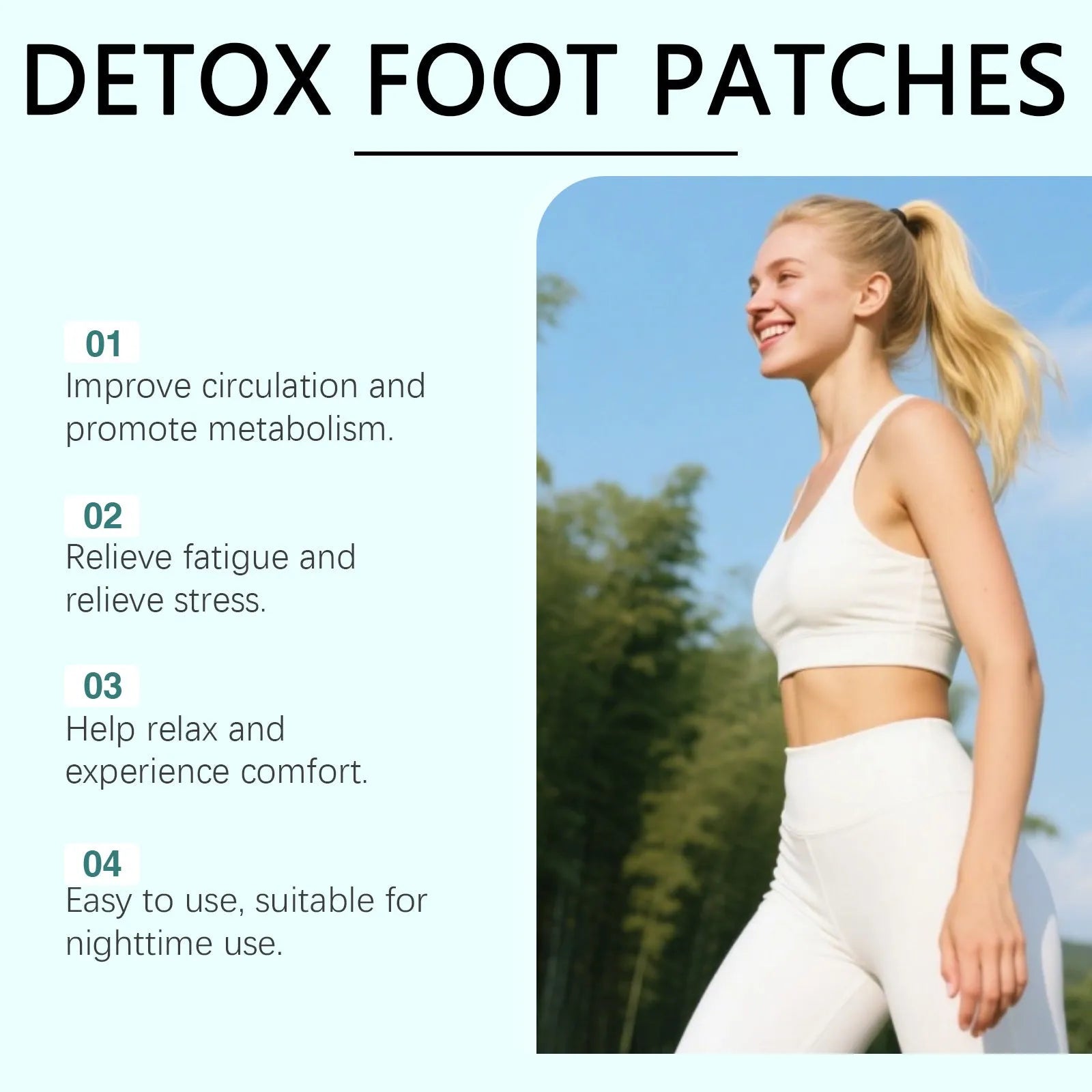 Herbal soothing foot patch with turmeric extract and blessing thistle extract, pack of 10 adhesive stickers