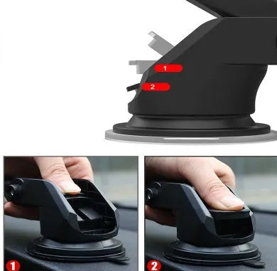 Universal telescopic car phone bracket with adjustable arm and ball joint grip