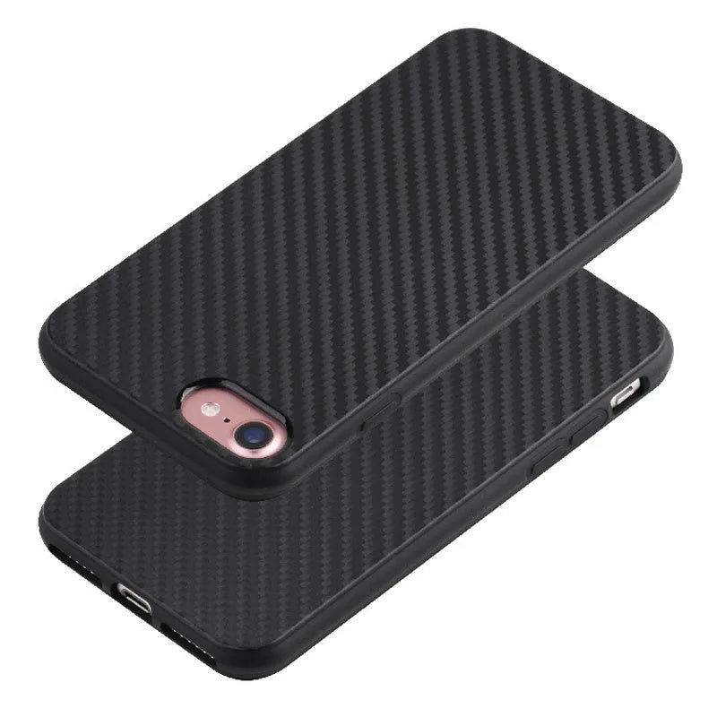 Black carbon fiber TPU phone case for iPhone XR XS Max 11 12 Pro Max 7 8 Plus