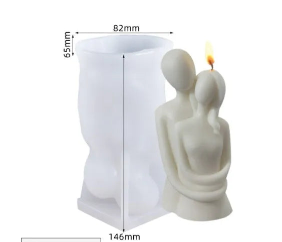 Irregular scented candle silicone mold in style Couple for DIY gypsum candle holder making
