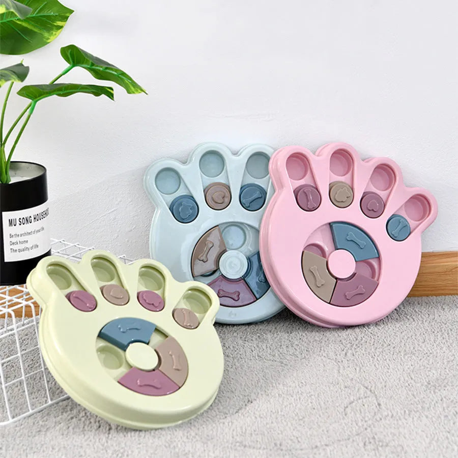 Colourful dog puzzle slow feeder toy with non-slip base and screw reinforcement for small and medium pets