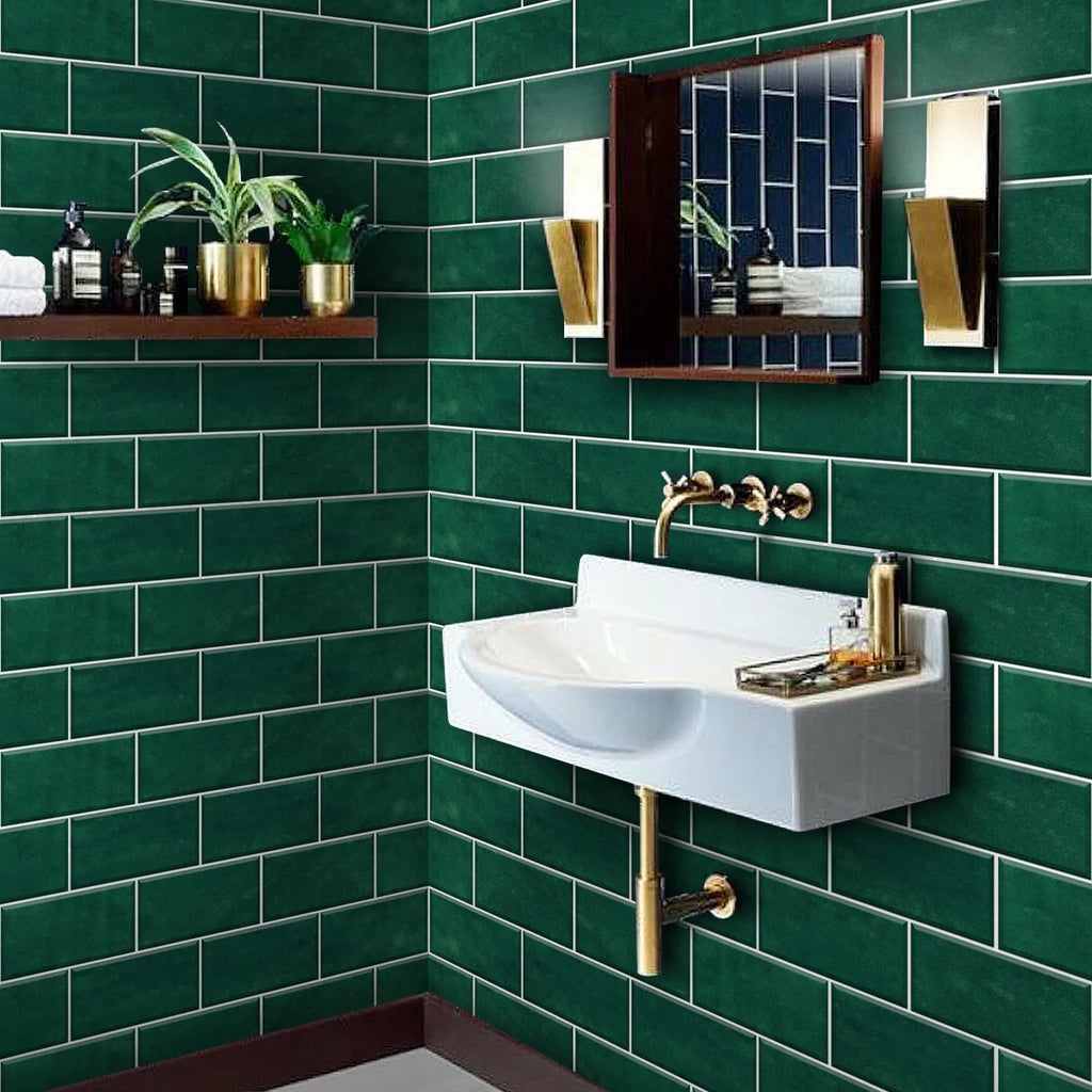 Pack of nine American-style PVC tile stickers in solid colour, flat wall sticker format, specification UB087S9