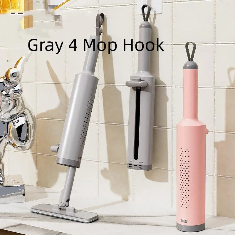 Rotatable self-squeeze flat mop with crevice brush and microfiber pads for floor cleaning