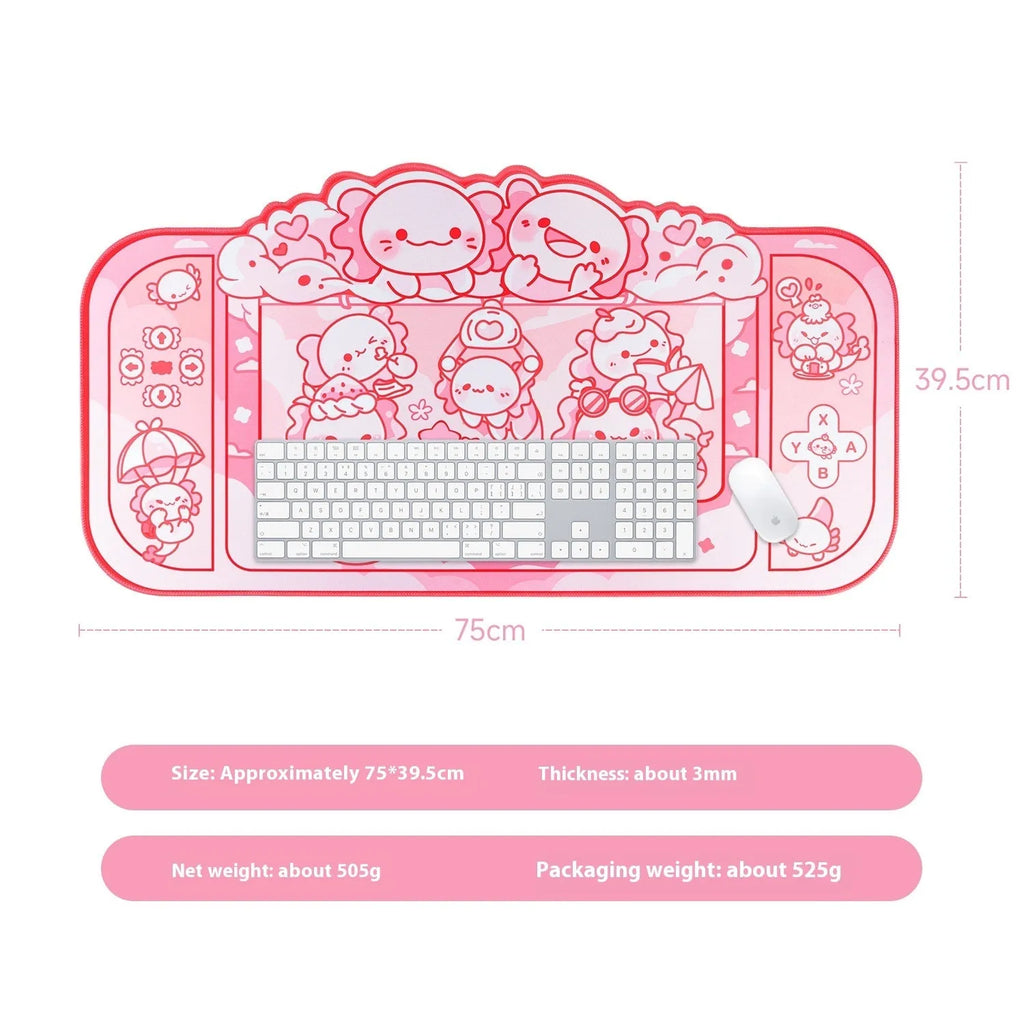 Hexagonal dragon crane machine anime design large cloth gaming mouse pad 75x40cm with wrist support