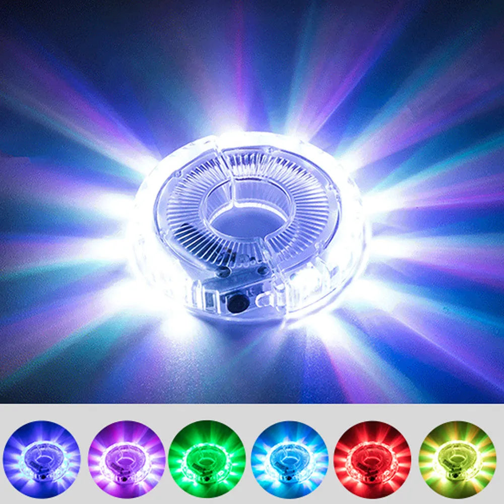 ABS balance bike wheel light with USB charging, fits hubs up to 3cm, includes rubber gaskets