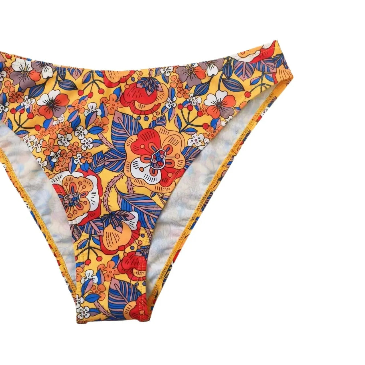 Plus size women's floral print bikini with adjustable straps, two-piece swimsuit set in colourful patterns